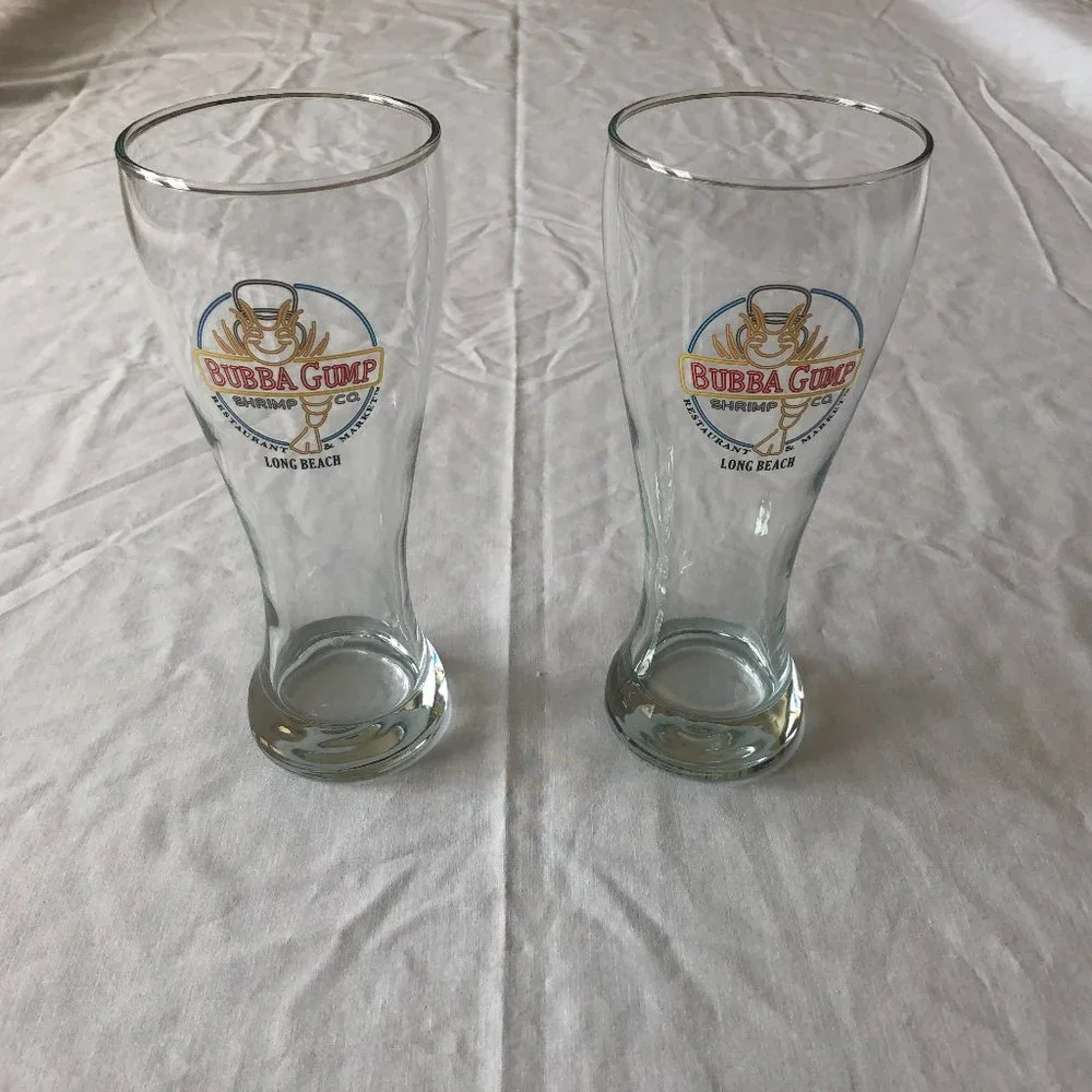 Set of 2 Bubba Gump Long Beach Beer Glasses